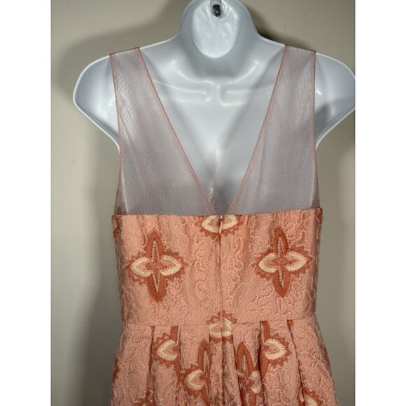 Anthropologie EVA FRANCO Pink Party Dress Lace Embroidered Romantic Size 6 - Picture 5 of 7